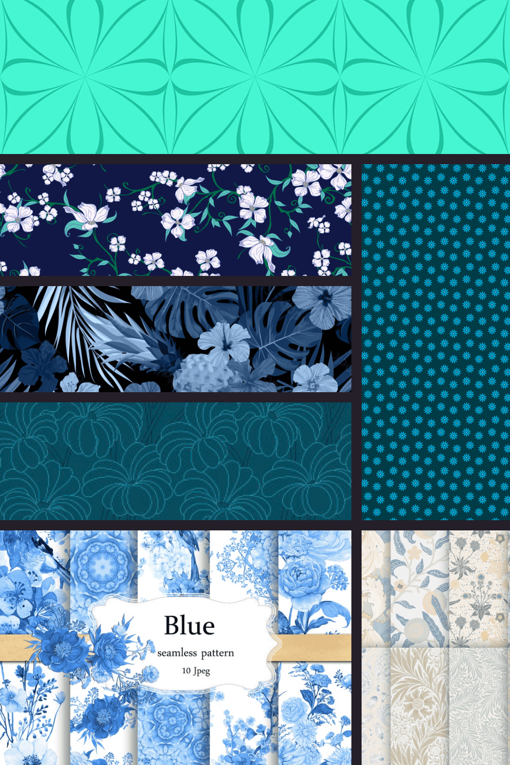 Blue Floral Pattern pinterest.