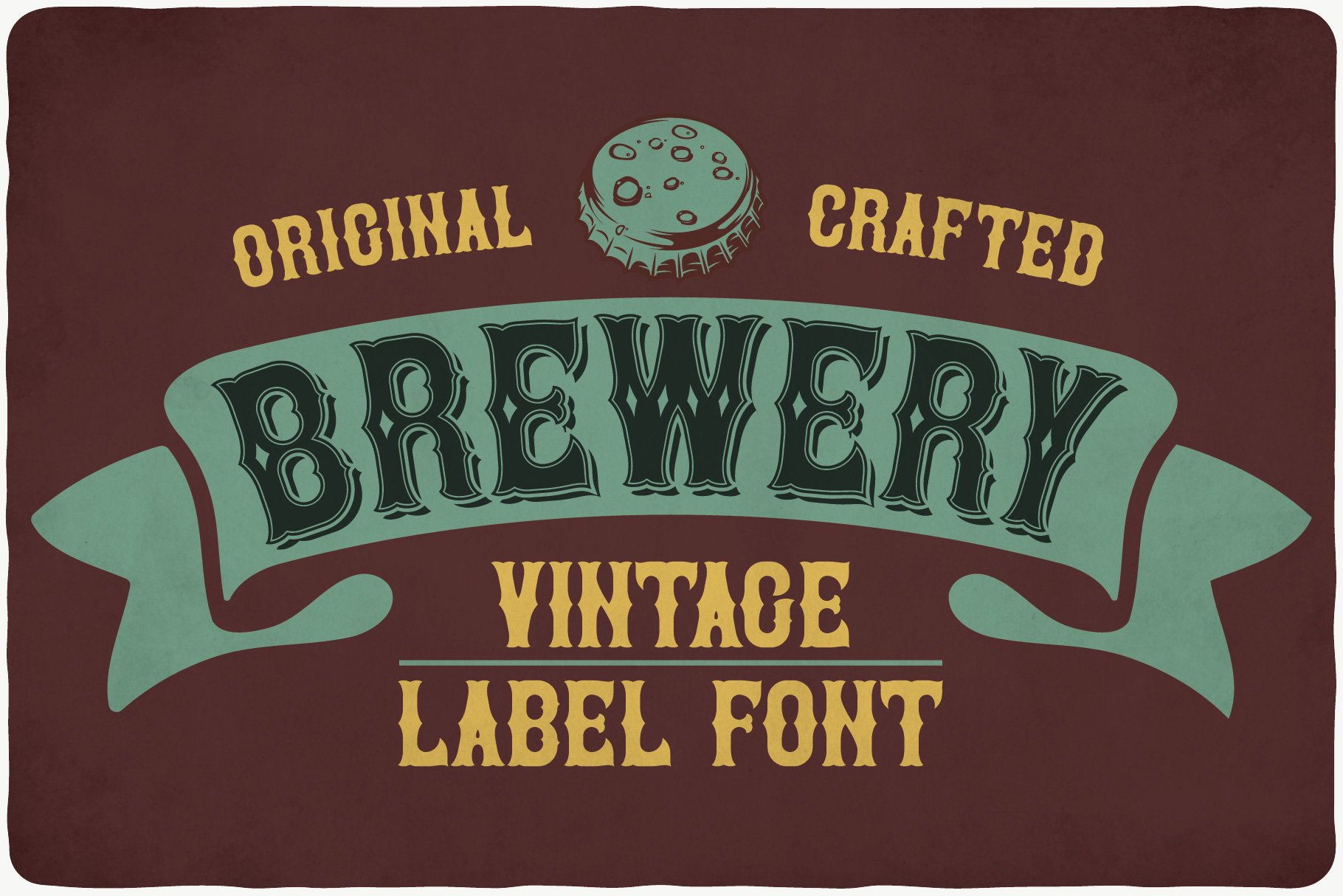 Vintage Font with 3D effect and craft elements.