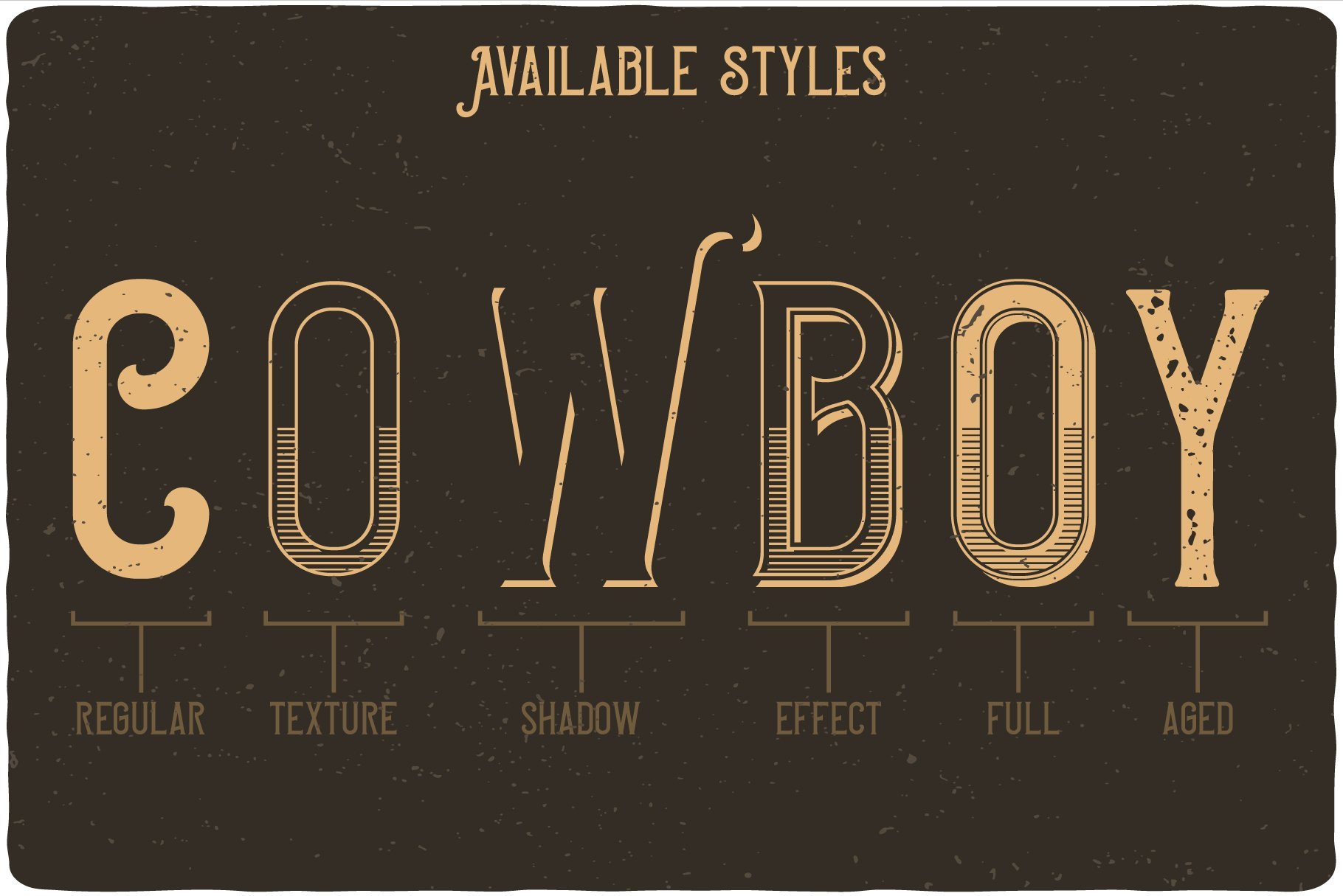 Font styles are shown in gold.