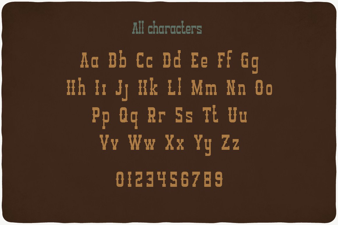 All characters of Tavern Typeface.