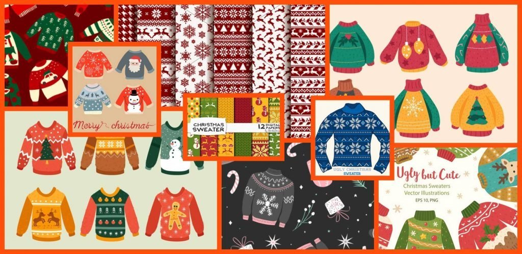 Christmas Sweater Patterns Example.
