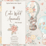 Cute woodland animals clipart main cover.