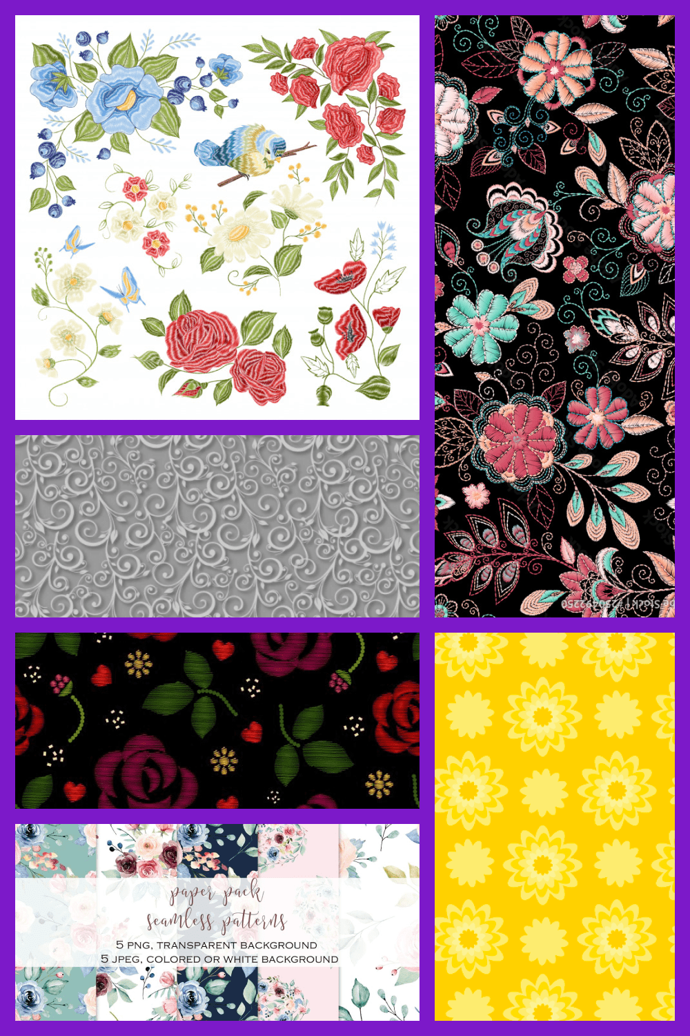 Flower Embroidery Pattern Pinterest.