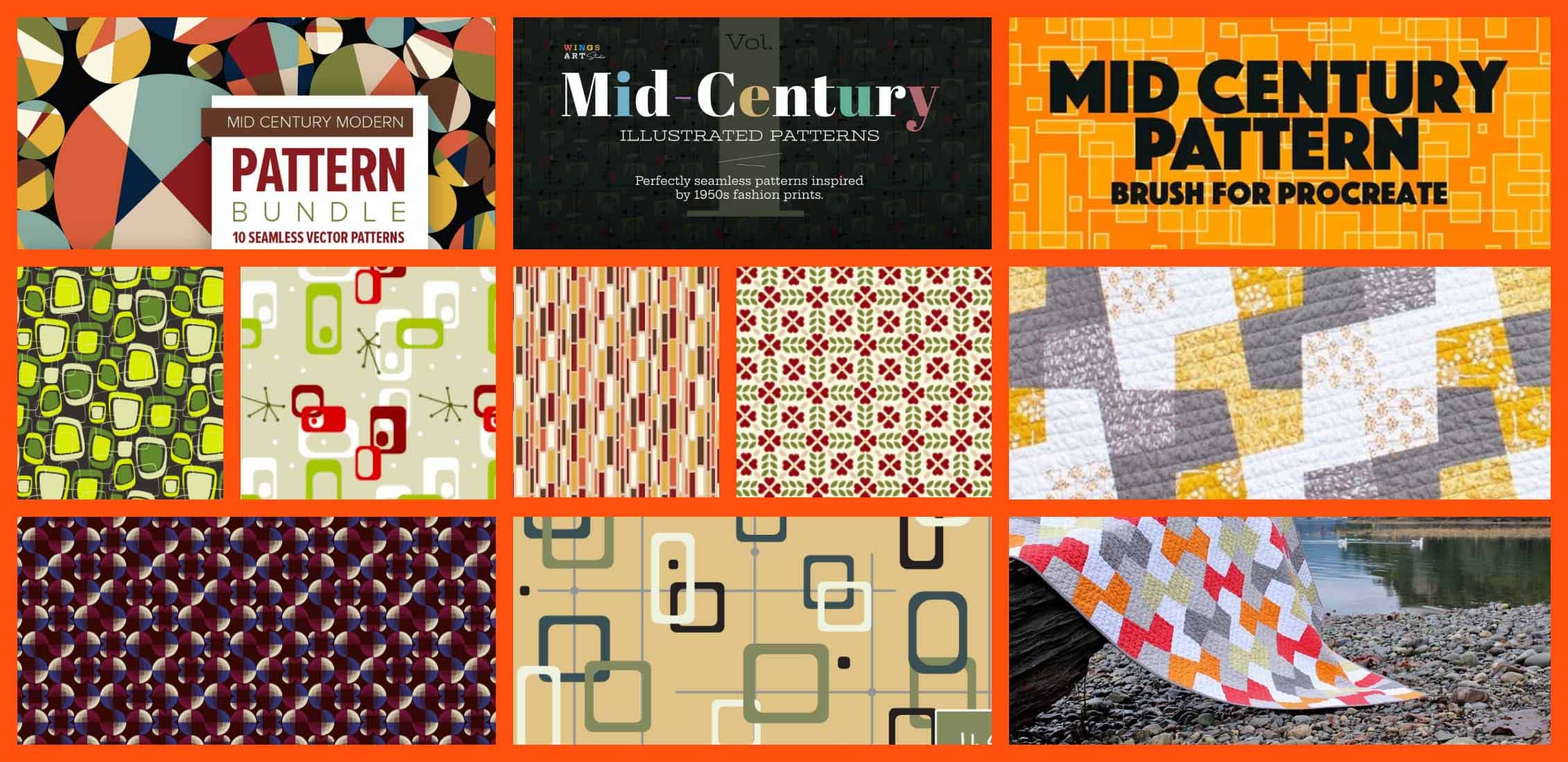 Mid Century Pattern Images Example.