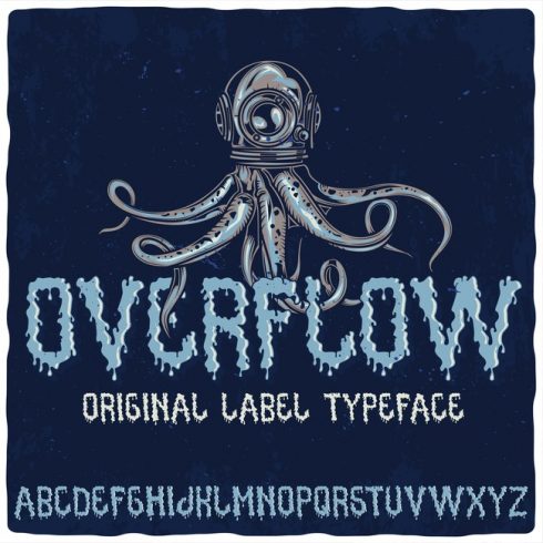 Overflow typeface main cover.