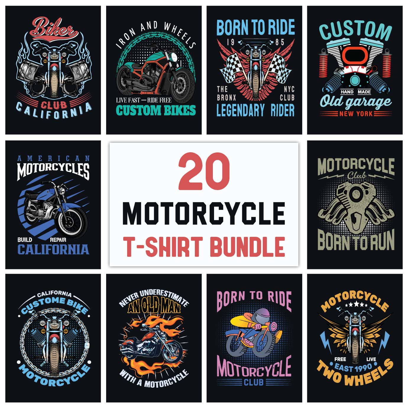 Download Motorcycle T Shirt Design Svg Bundle Master Bundles