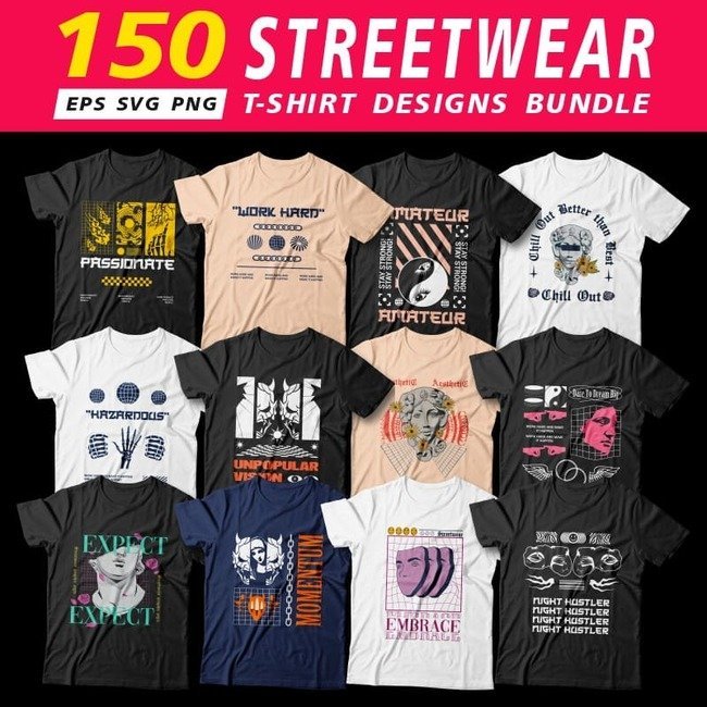Urban streetwear T shirt designs main cover.