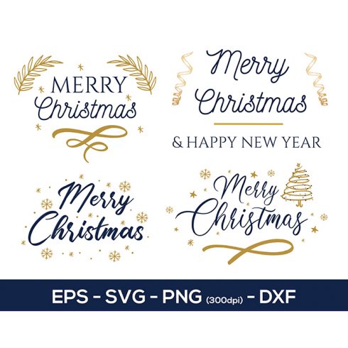 Quote Merry Christmas and a Happy New Year Free SVG Files