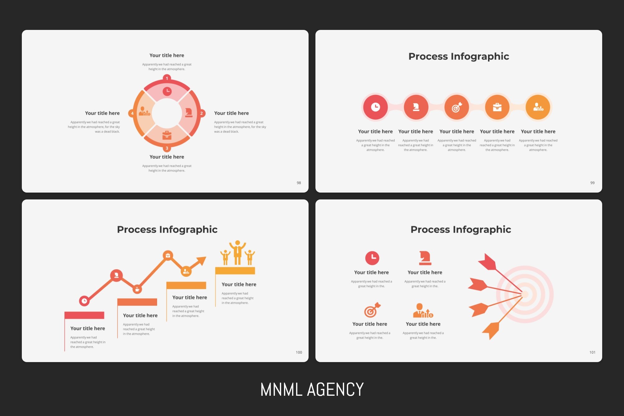 Circle process infographics.