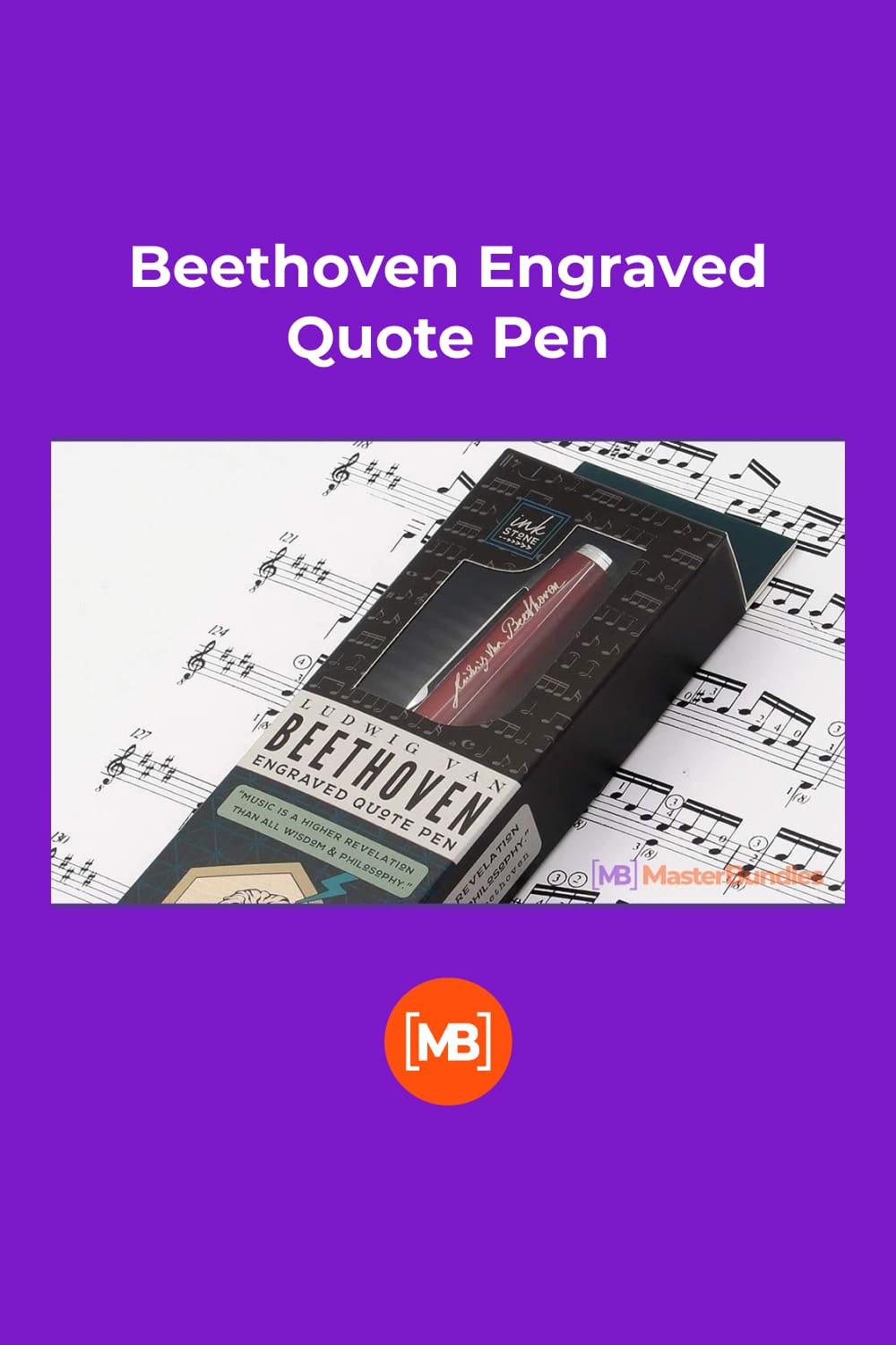 01 Beethoven Engraved Quote Pen