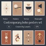 01 Contemporary boho posters set 1100x1100 1