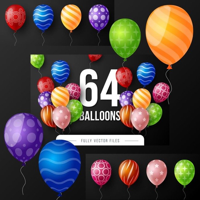 01 Set of 64 balloons 1100x1100 3