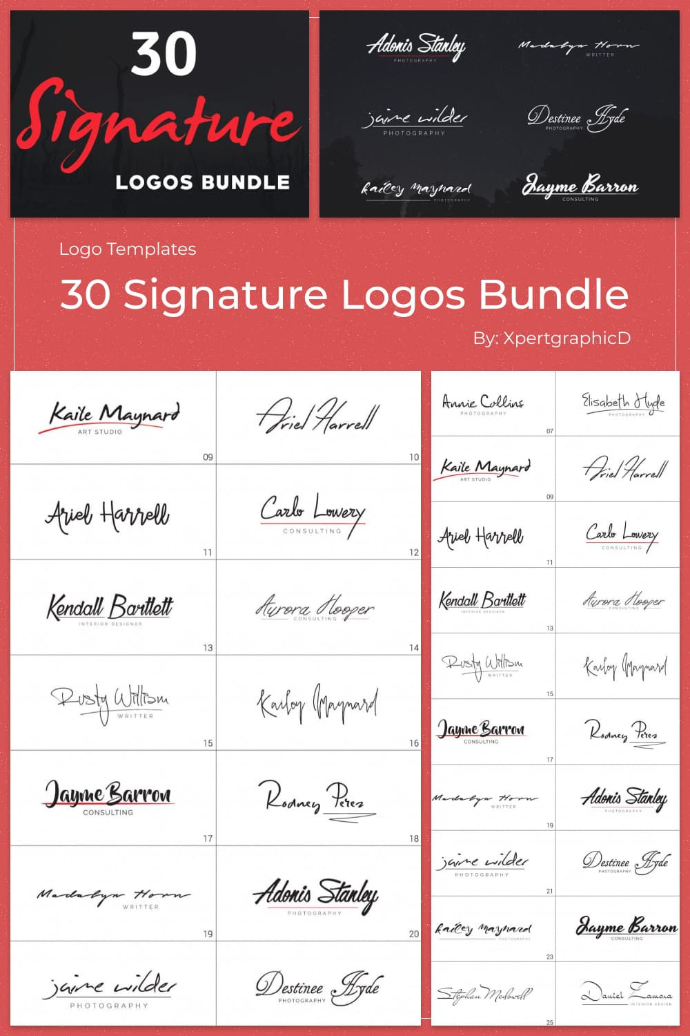 Signature Logos Bundle Pinterest.