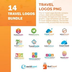 14 Travel Logos PNG Bundle – MasterBundles