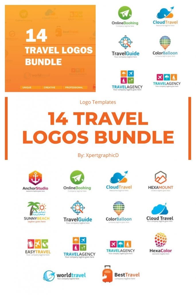 14 Travel Logos PNG Bundle – MasterBundles