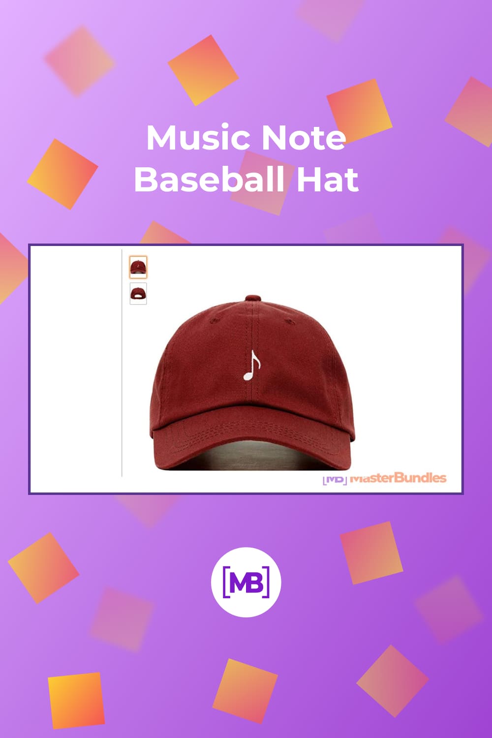 Music Note Baseball Hat. Gifts for Musicians.