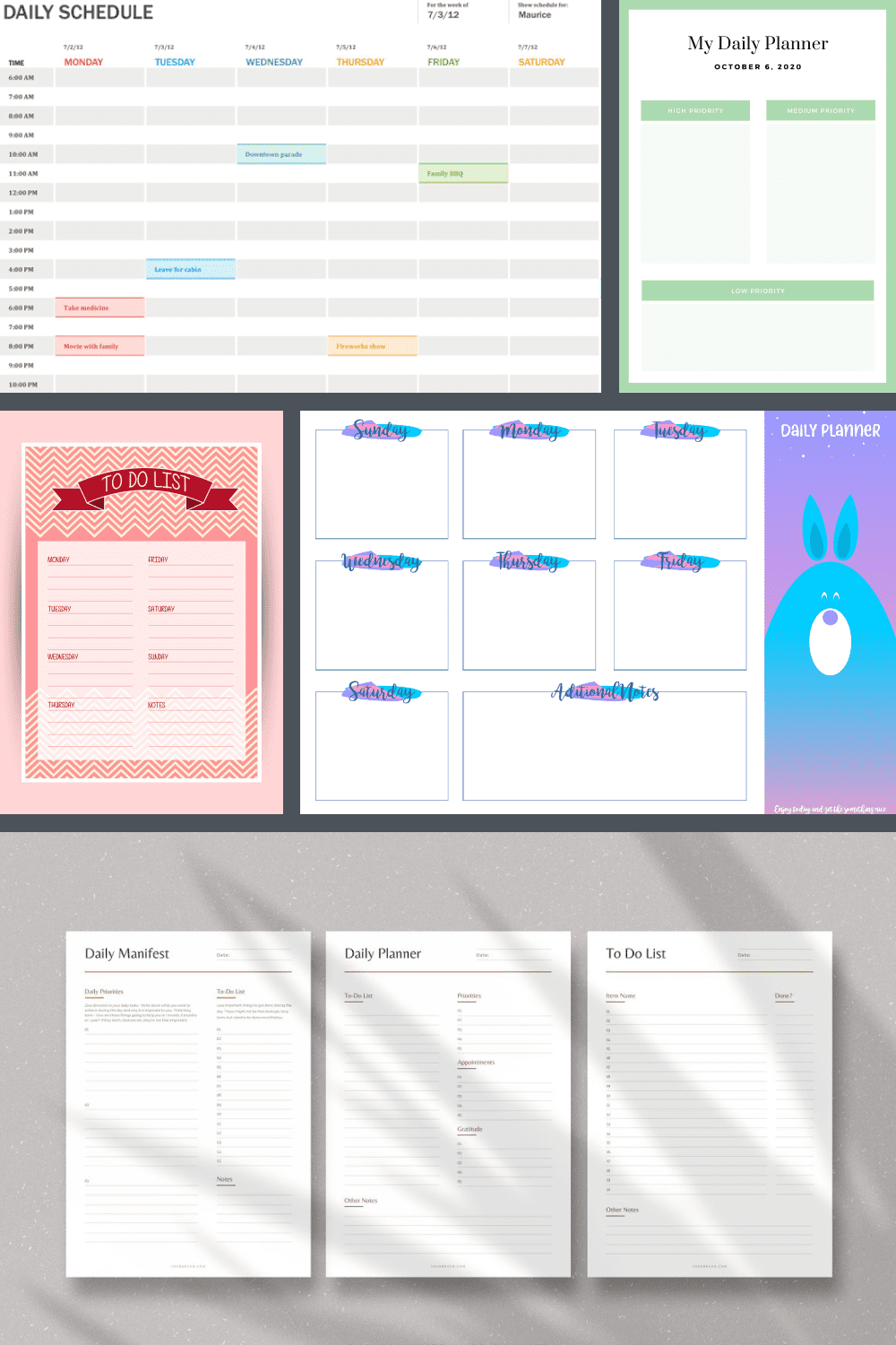 Daily Planner Templates Pinterest.