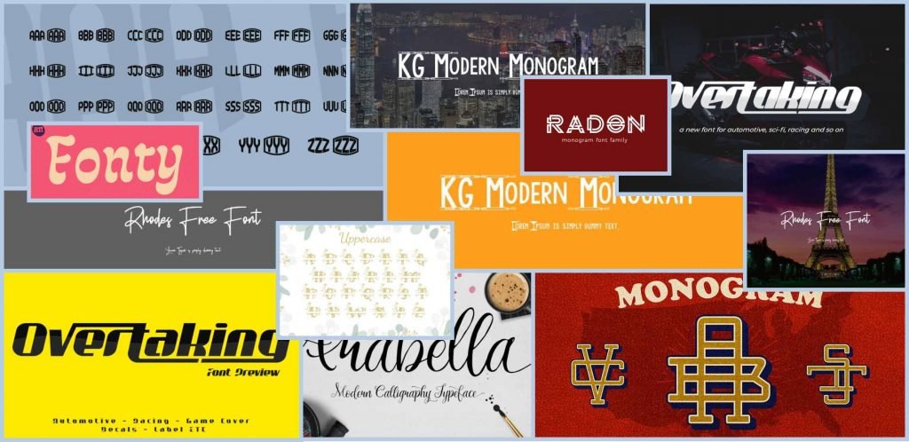 10 Best Monogram Fonts Example.