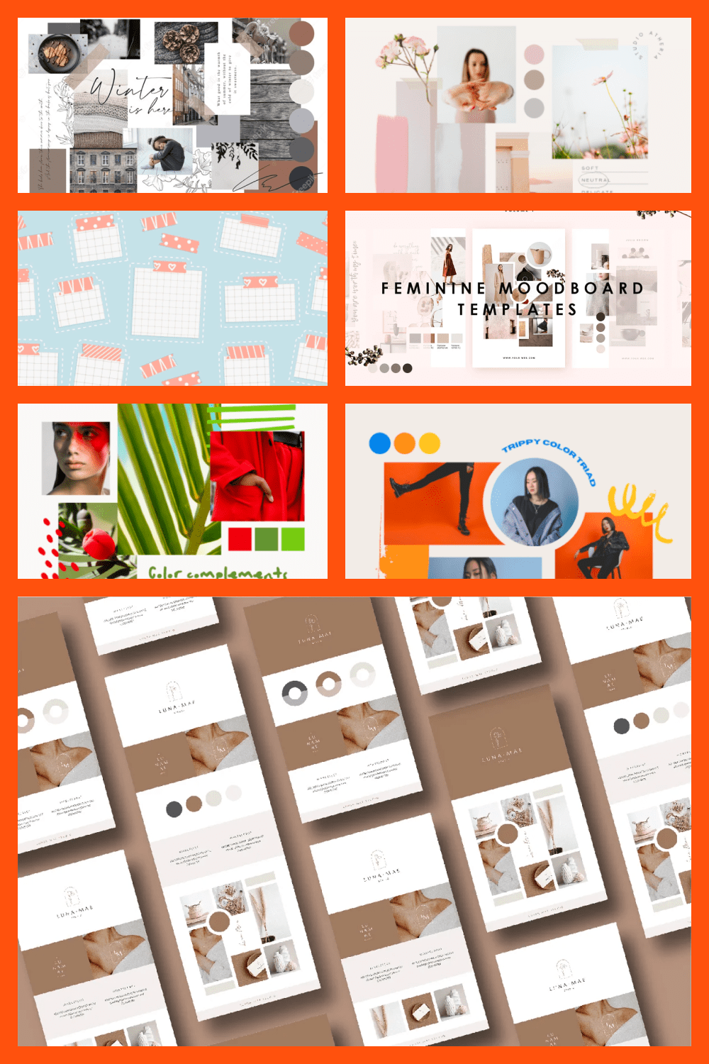 Mood board templates Pinterest.