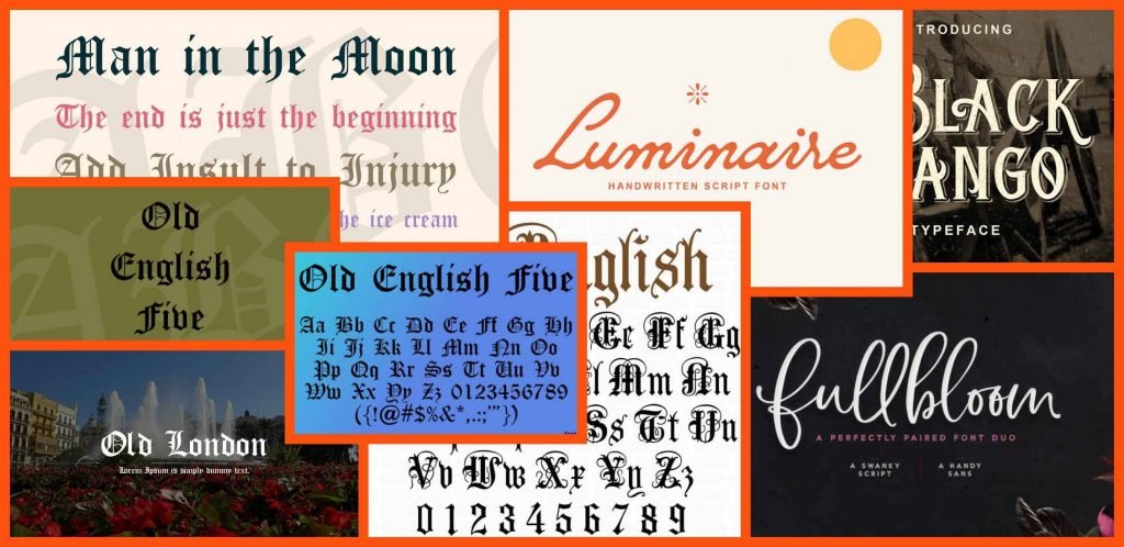 10 Best Old English Fonts Example.