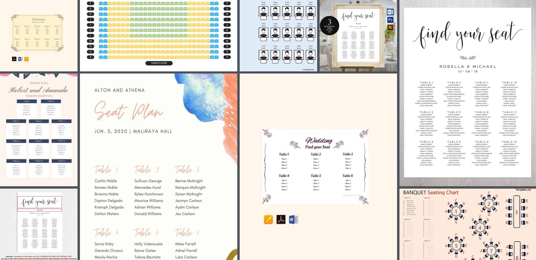 10 Best Wedding Seating Chart Templates Example.