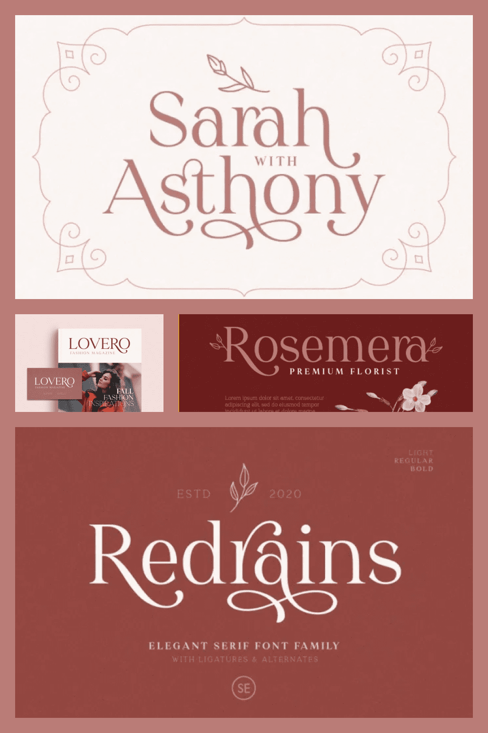 This is a vintage modern style serif font with 3 weight style and a bunch of alternates for each characters.