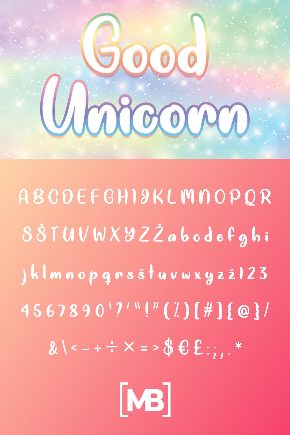 The font is like a rainbow - colorful and mysterious.