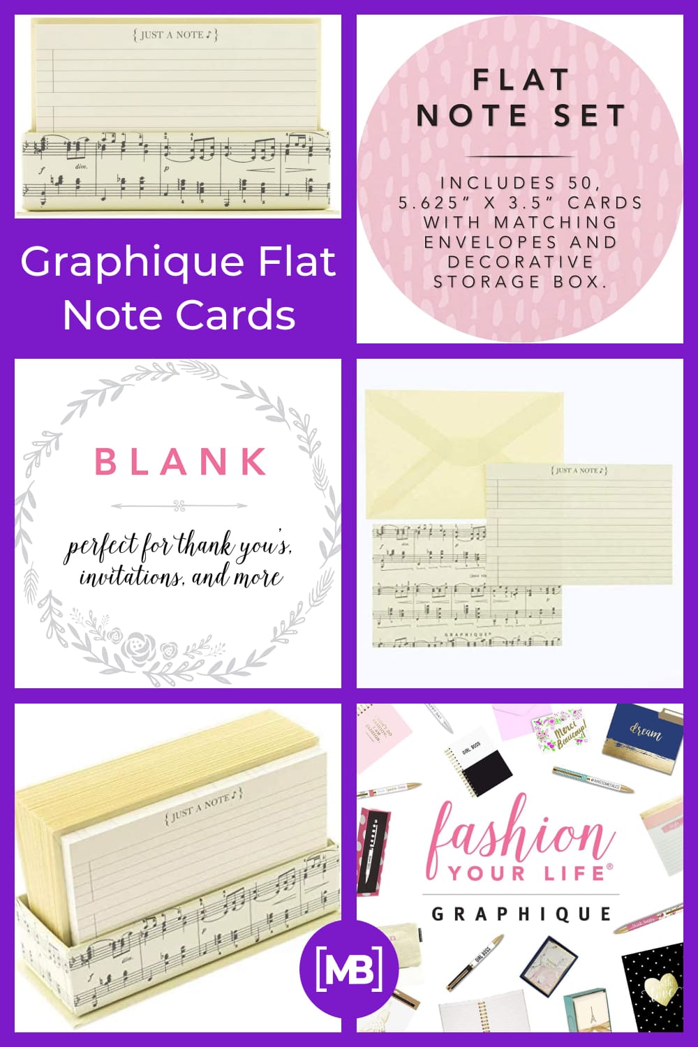 Graphique flat note cards.