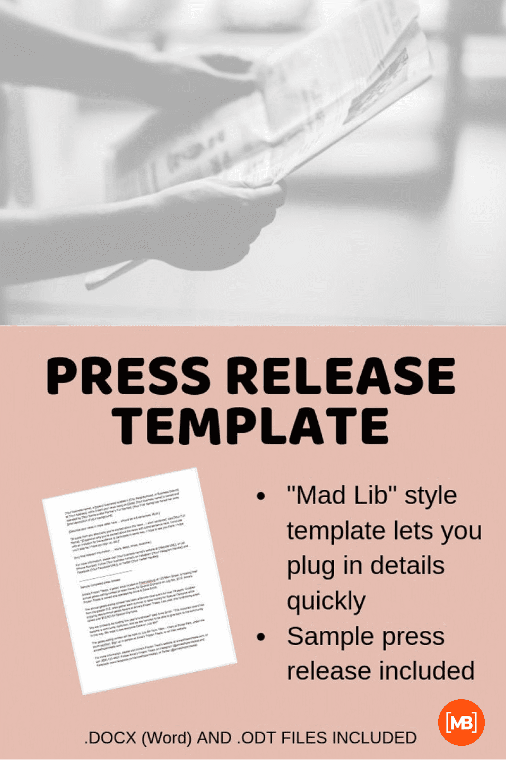 Press release in pastel colors and bold.