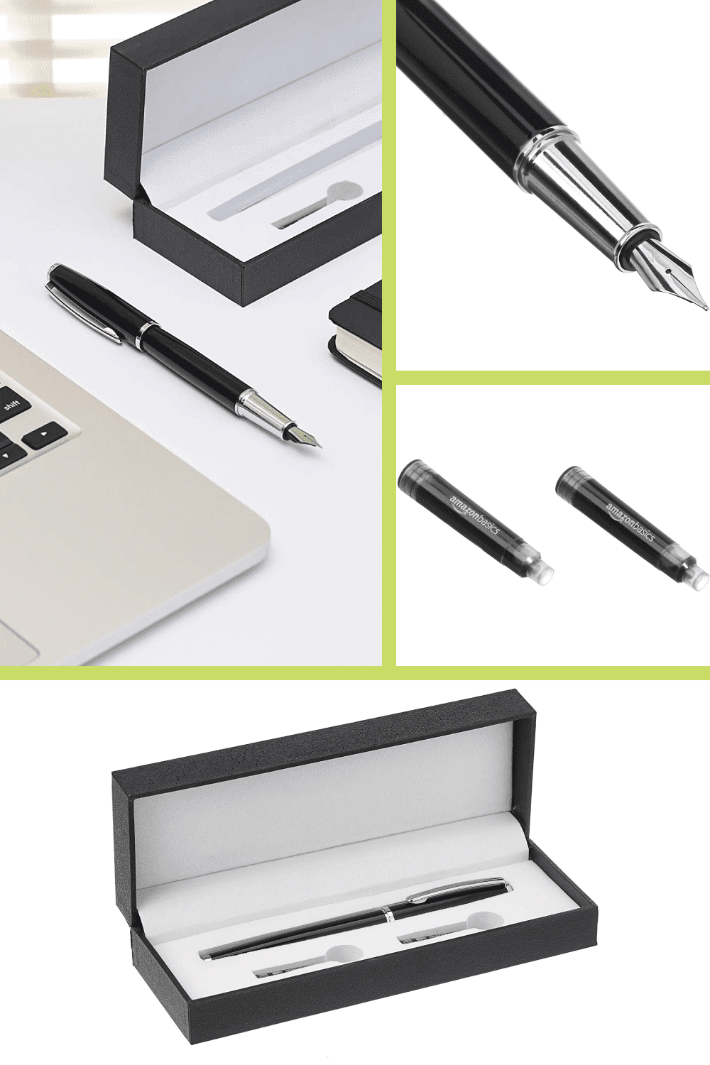 Refillable fountain pen combines a premium feel with smooth results for a luxurious writing experience.