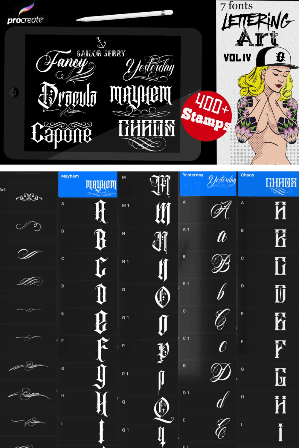 free tattoo fonts for procreate