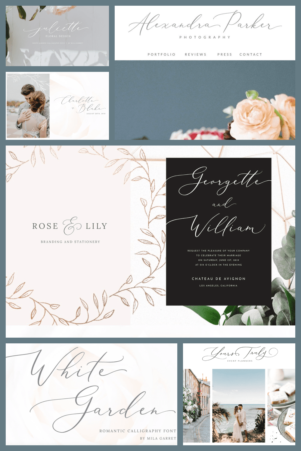 Stylish invitations in pastel colors. They are suitable for both classic and themed weddings.