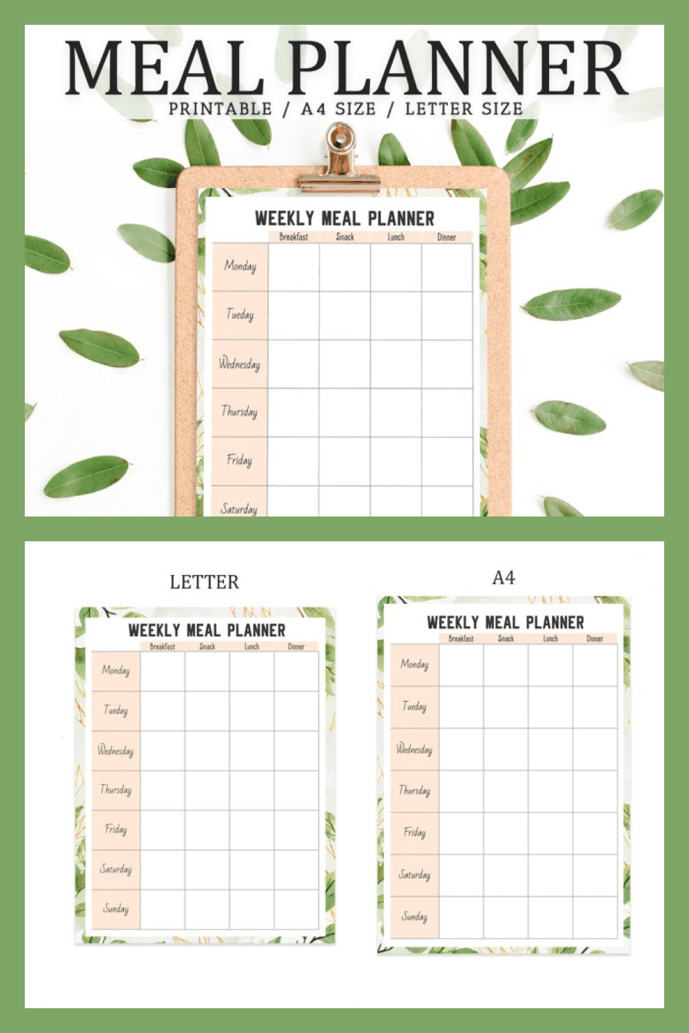 Planner with flowers frame.