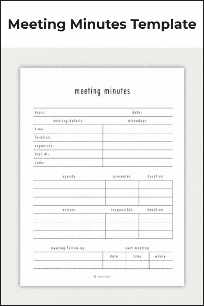 Free Printable Meeting Minutes Template Of 2018 Meeting Minutes Riset