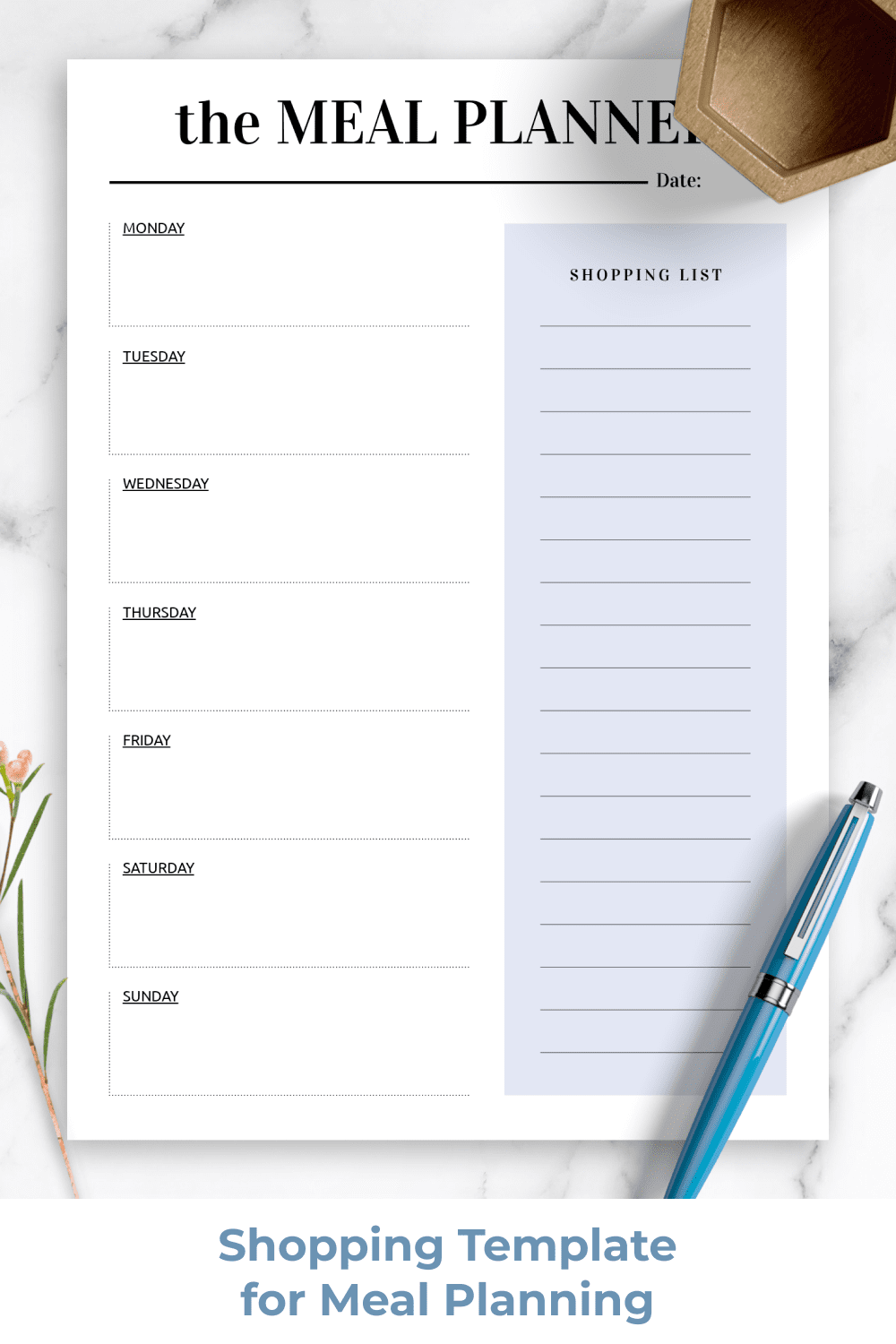 Stylish and delicate planning template.