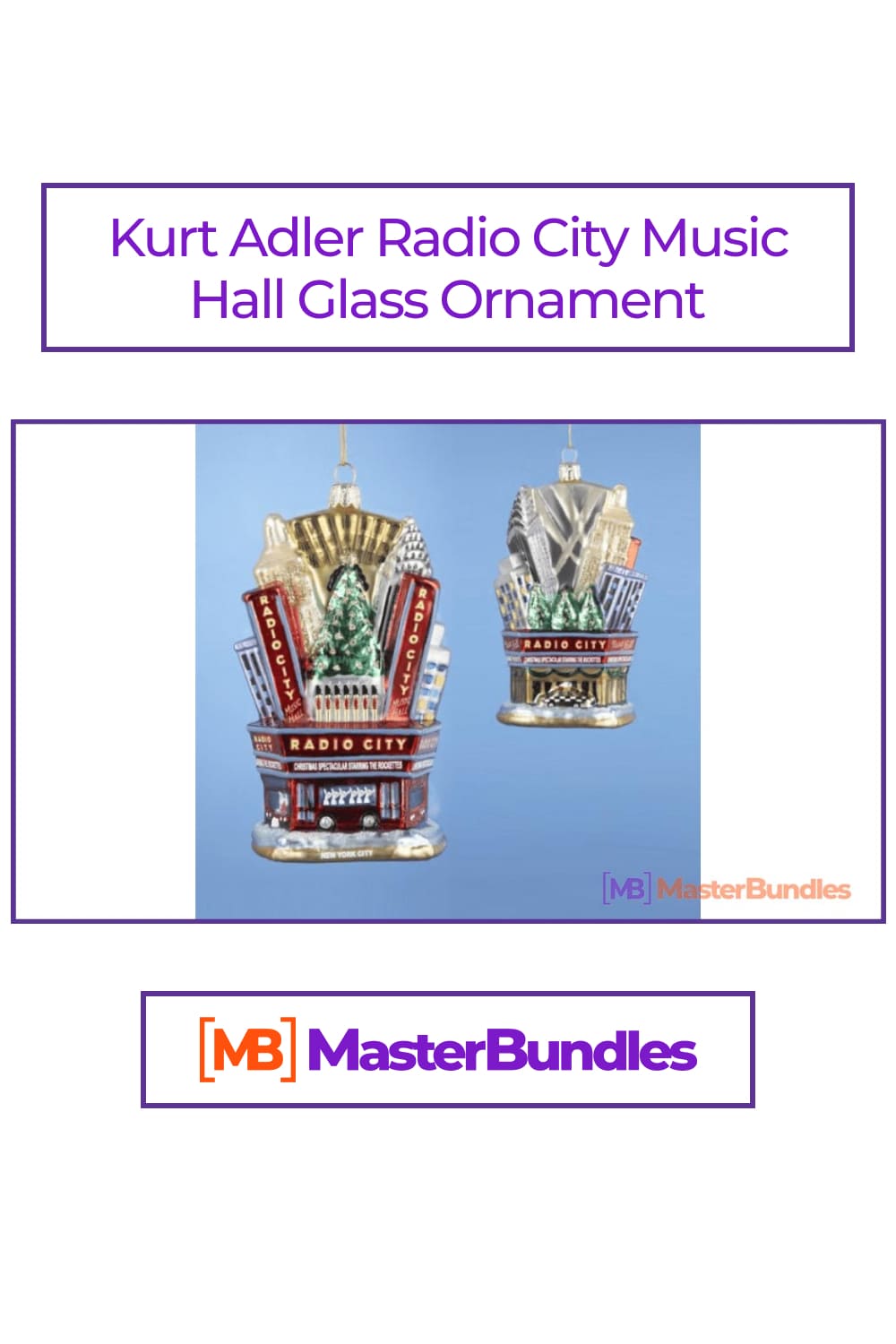 Kurt Adler Radio City Music Hall Glass Ornament.