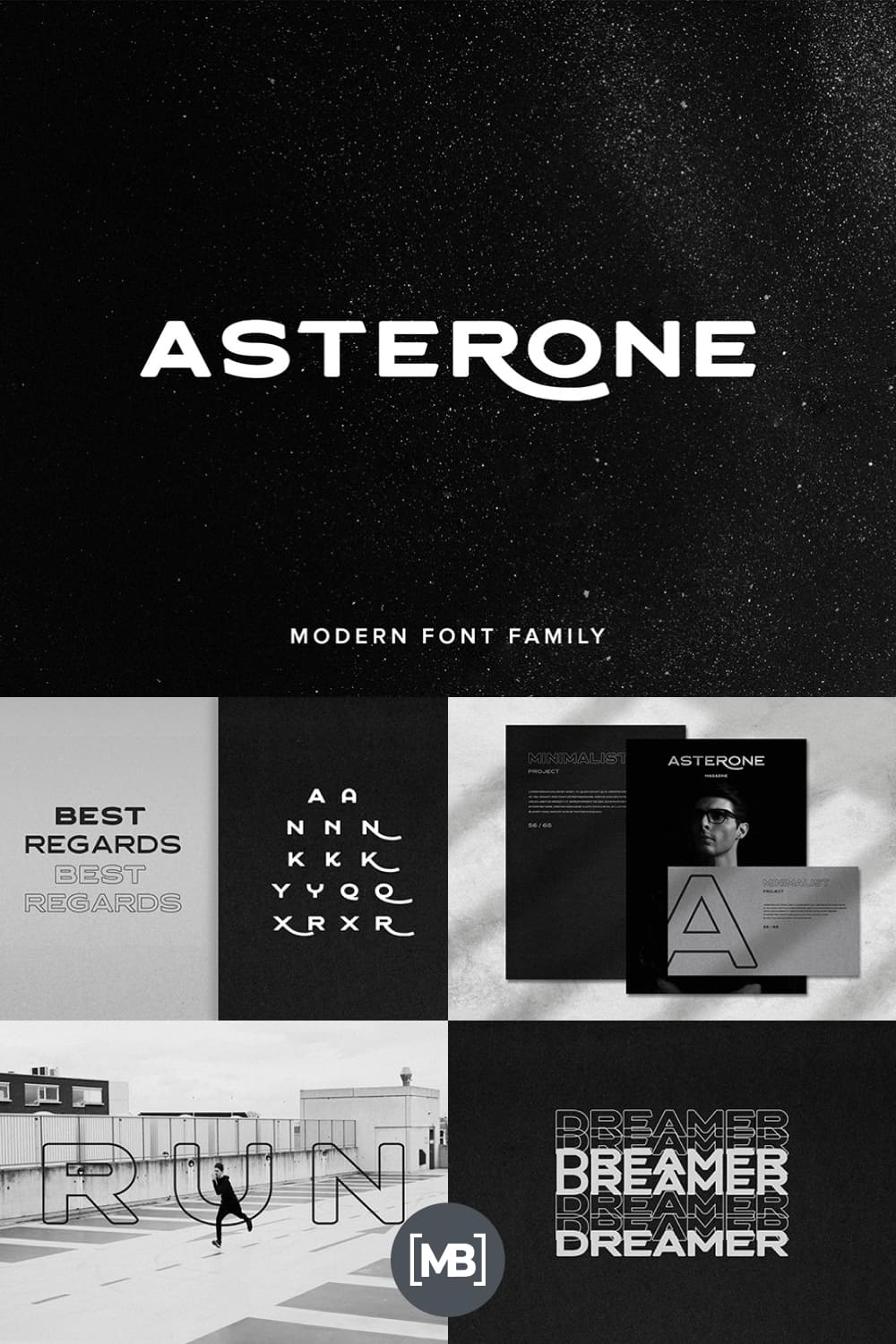 Stylish and modern font. It is urban and minimalistic.
