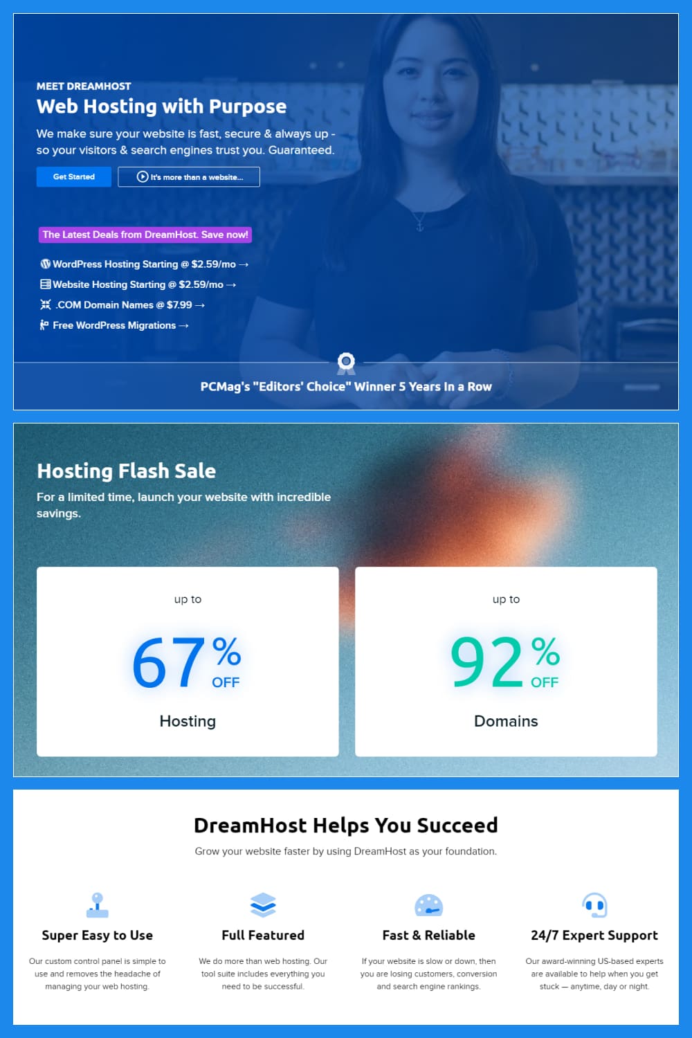 Blue gradient template with simple infographics.