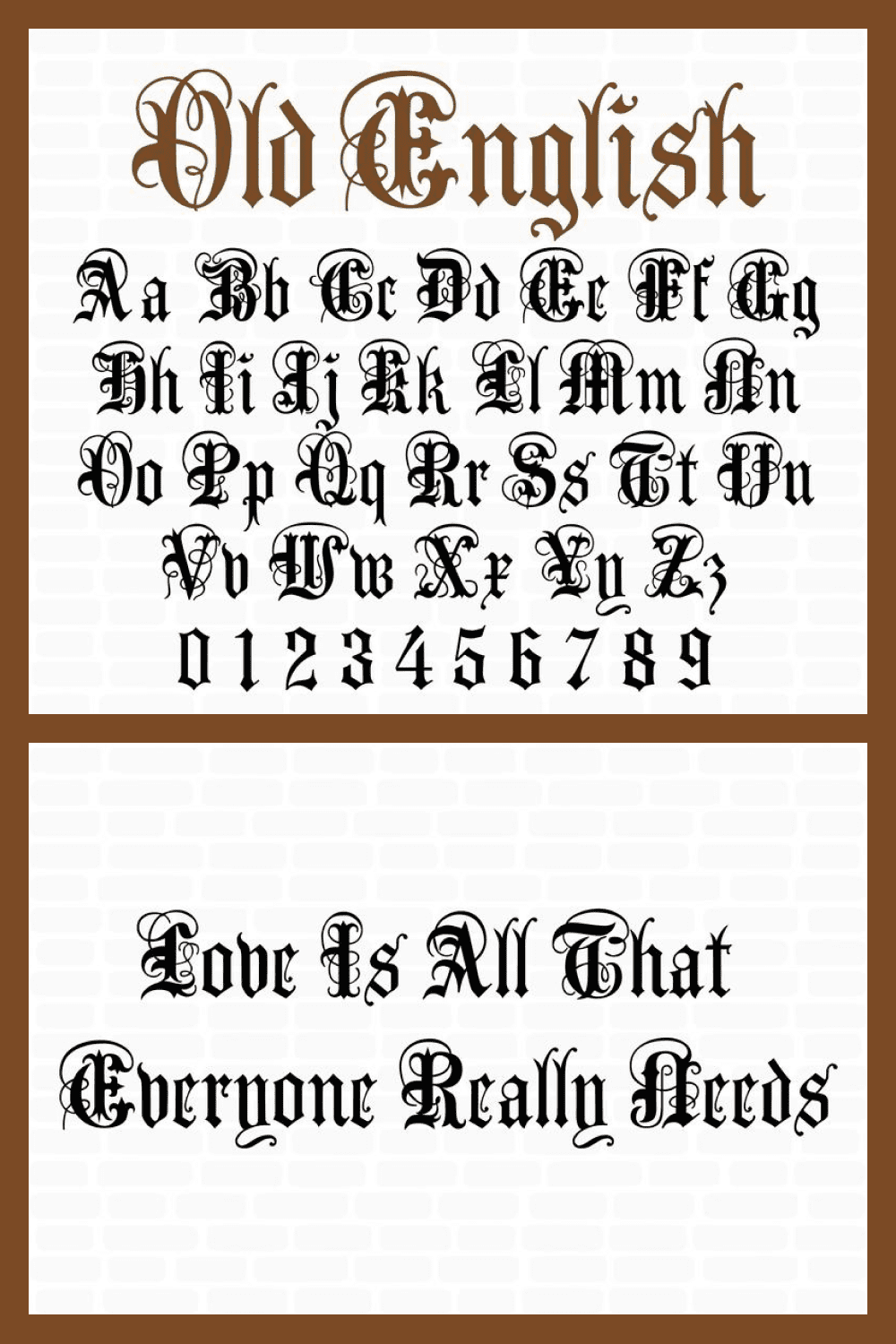 Vintage font in the Gothic style.