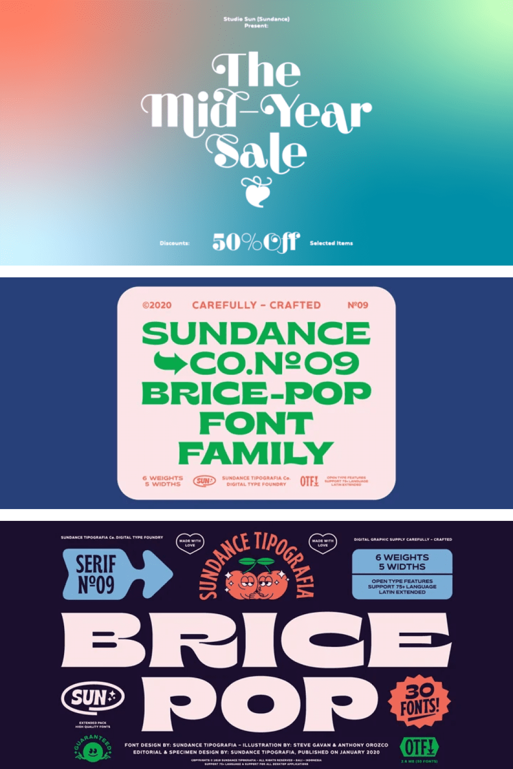 A sublime and dreamy font in a variety of vibrant colors.