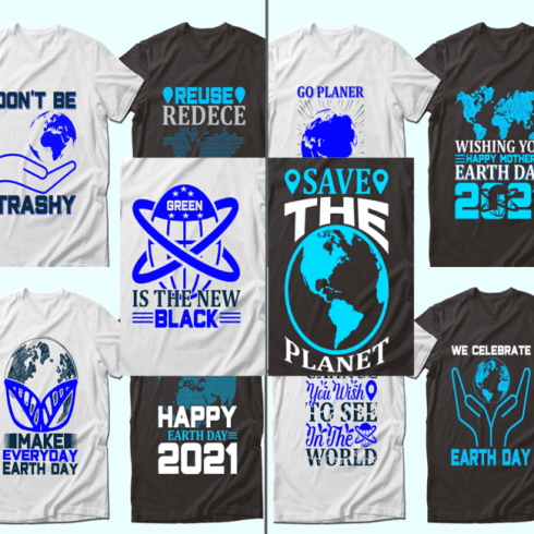 Earth Day Quotes T shirt Designs cover image.