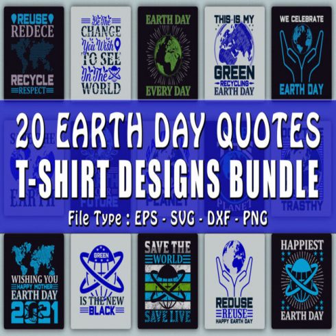 Earth Day Quotes T shirt Designs main cover.
