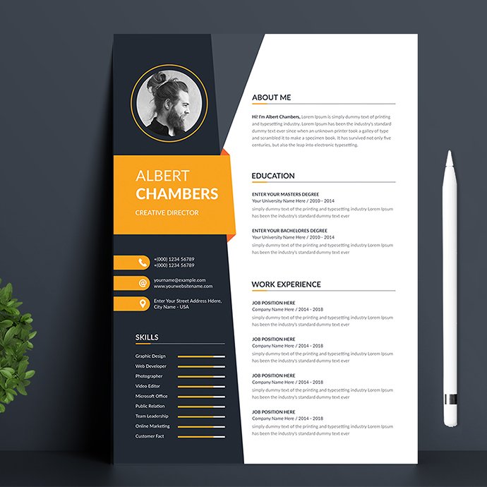 Modern and professional resume template.