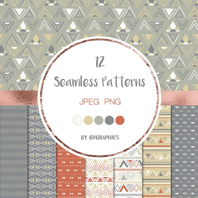 Triangles Seamless Patterns main cover.