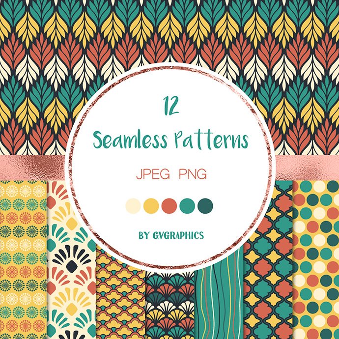 Classic Abstract Seamless Patterns main cover.