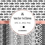 Hand Drawn Modern Doodles Vector Patterns main cover.