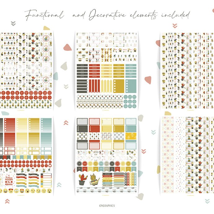 Keep Your Cactus Happy Planner Stickers cover image.