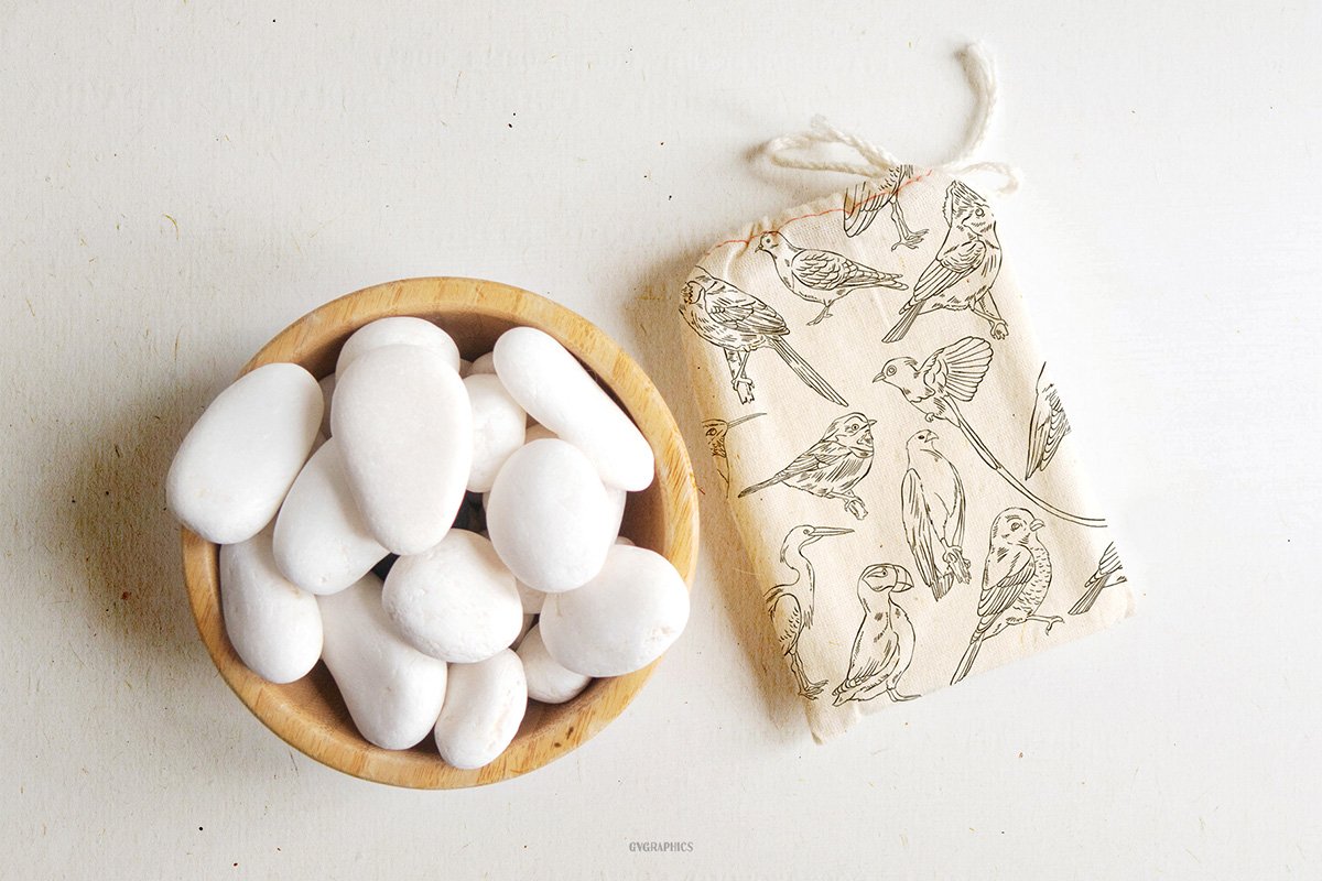 Aesthetically beautiful eco bag with birds.