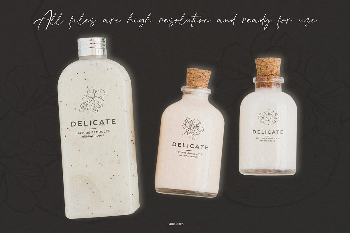 Delicate graphics for the brand of decorative and care cosmetics.