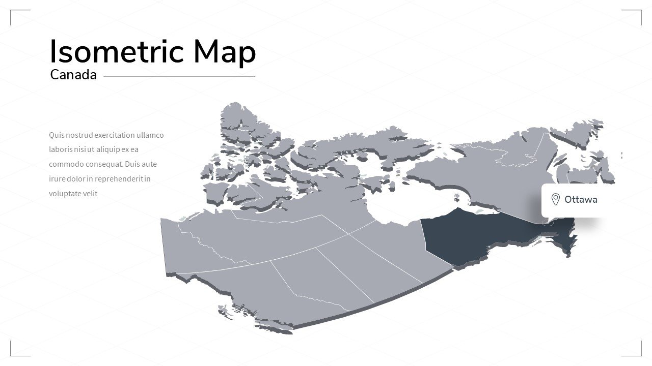 Gray Canada map.